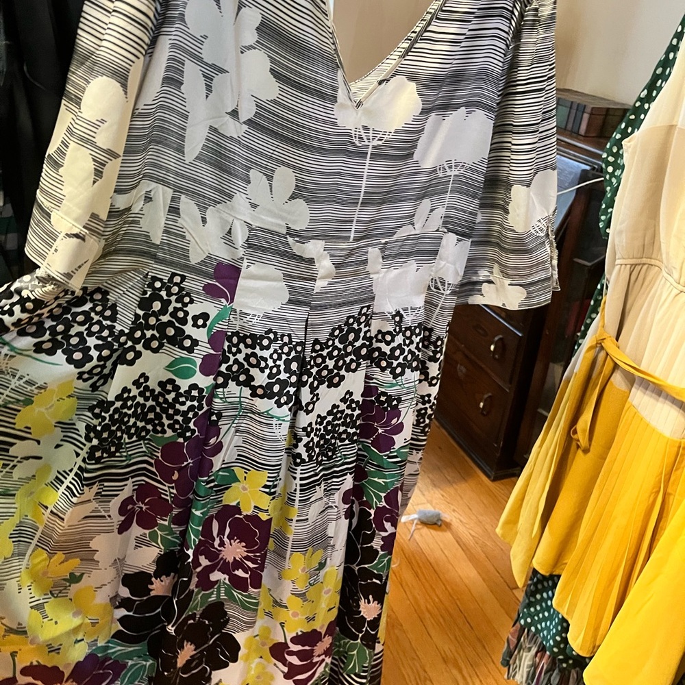 INÈS Striped Black and White Dress